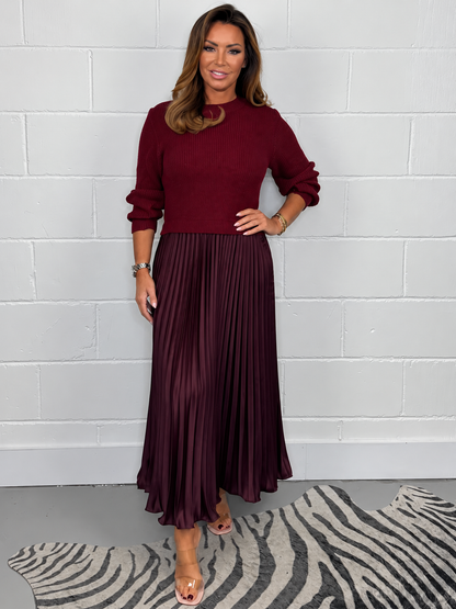 Long Sleeve Jumper & Pleated Bottom Dress