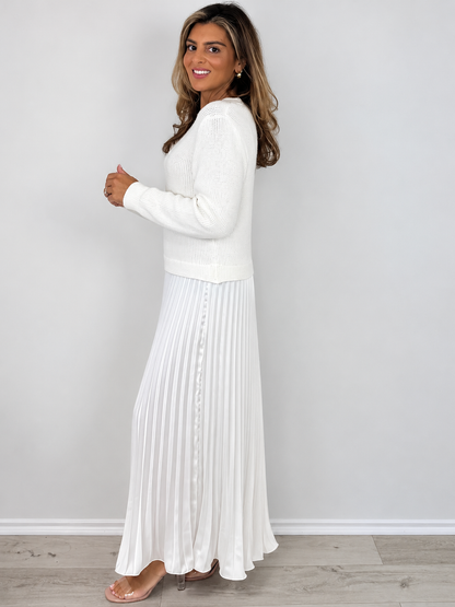 Long Sleeve Jumper & Pleated Bottom Dress