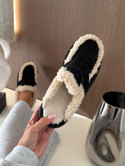 Lissi | Faux Suede Fur-Lined Slippers