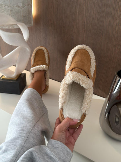 Lissi | Faux Suede Fur-Lined Slippers