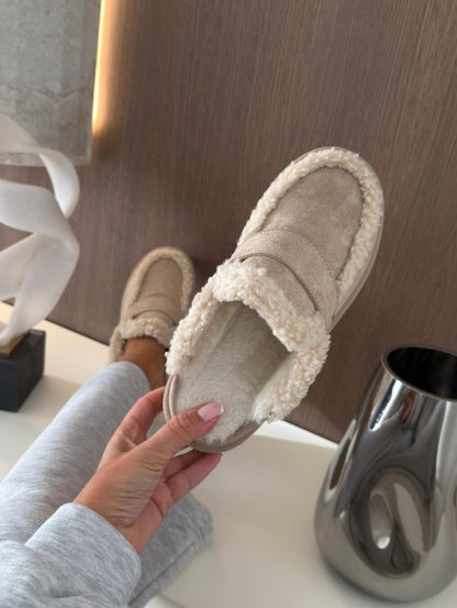 Lissi | Faux Suede Fur-Lined Slippers