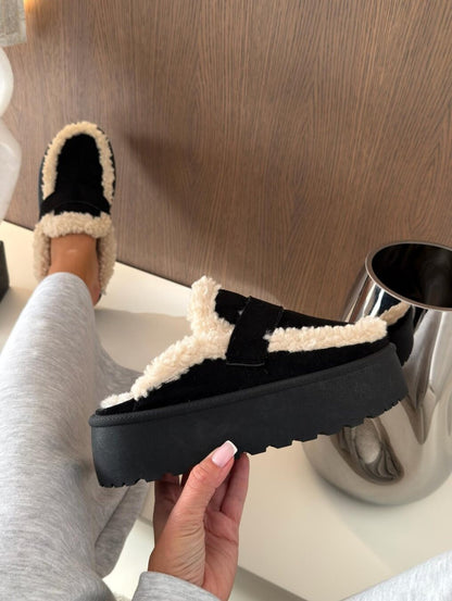 Lissi | Faux Suede Fur-Lined Slippers