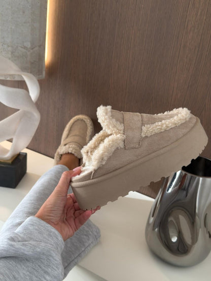 Lissi | Faux Suede Fur-Lined Slippers